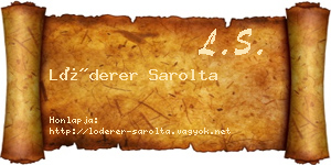Lóderer Sarolta névjegykártya